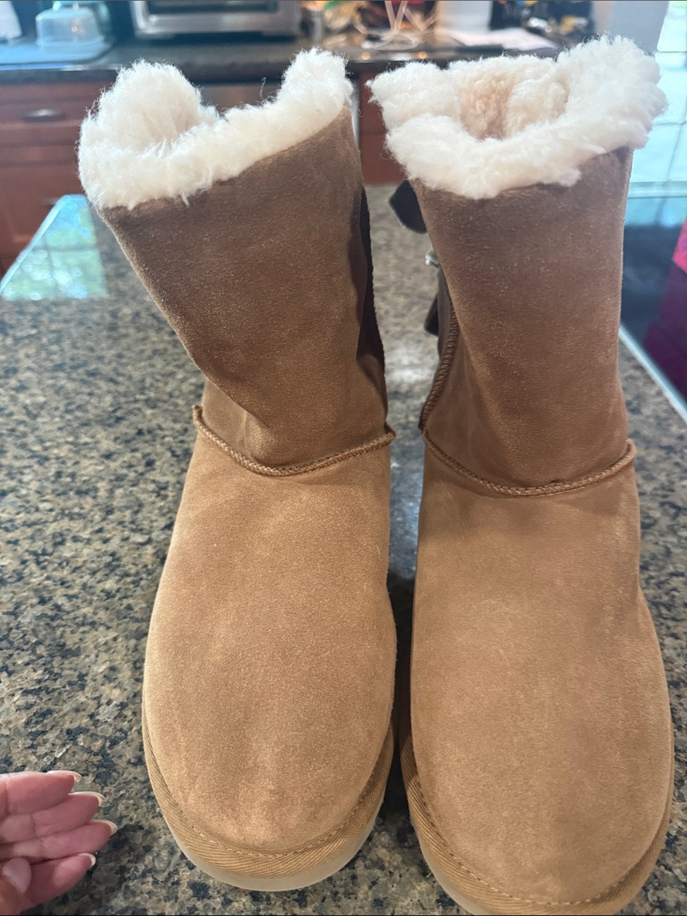 Ugg Plush new Lined Suede Winter Boots - Chestnut